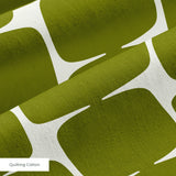 Atomic Bricks in Olive — atomic bricks print, in deep olive and moss with a bone grid