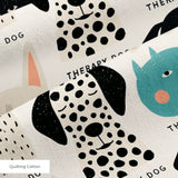 Good Dogs Club in Teal — good dogs club print, in cream and black dogs with turquoise accents on a soft cream ground