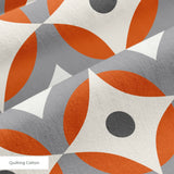 Mod Montez in Fire — mod montez print, in a cream star on a bright orange ground with a charcoal center