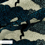 Twilight Grove in Midnight — twilight grove print, in deep teal and midnight blue, dark and moody