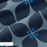 Square Mod in Midnight — square mod print, in deep indigo with a slate blue shadow, dark and moody