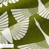 Egret of Joy in Olive — egret of joy print, in deep olive and avocado on cream