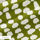 Atomic Stack in Olive — atomic stack print, in cream forms on a deep olive ground