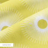 Retro Sunburst in Lemon — retro sunburst print, in soft lemon yellow with a creamy white core