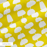 Atomic Stack in Mustard — atomic stack print, in white forms on a bright mustard yellow ground