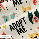 Retro Rescue Dogs — retro rescue dogs print, in teal, cream and red on a soft cream ground