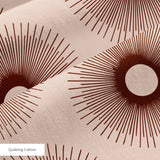 Retro Sunburst in Petal — retro sunburst print, in blush pink and warm peach around a soft dark center