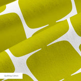 Atomic Bricks in Avocado — atomic bricks print, in bright avocado and chartreuse with a bone grid
