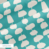 Atomic Stack in Lagoon — atomic stack print, in white forms on a clear lagoon teal ground