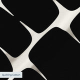 Atomic Bricks in Onyx — atomic bricks print, in dense onyx black with a white grid