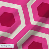 Hexacore in Raspberry — hexacore print, in hot raspberry pink and magenta on a bright fuchsia ground