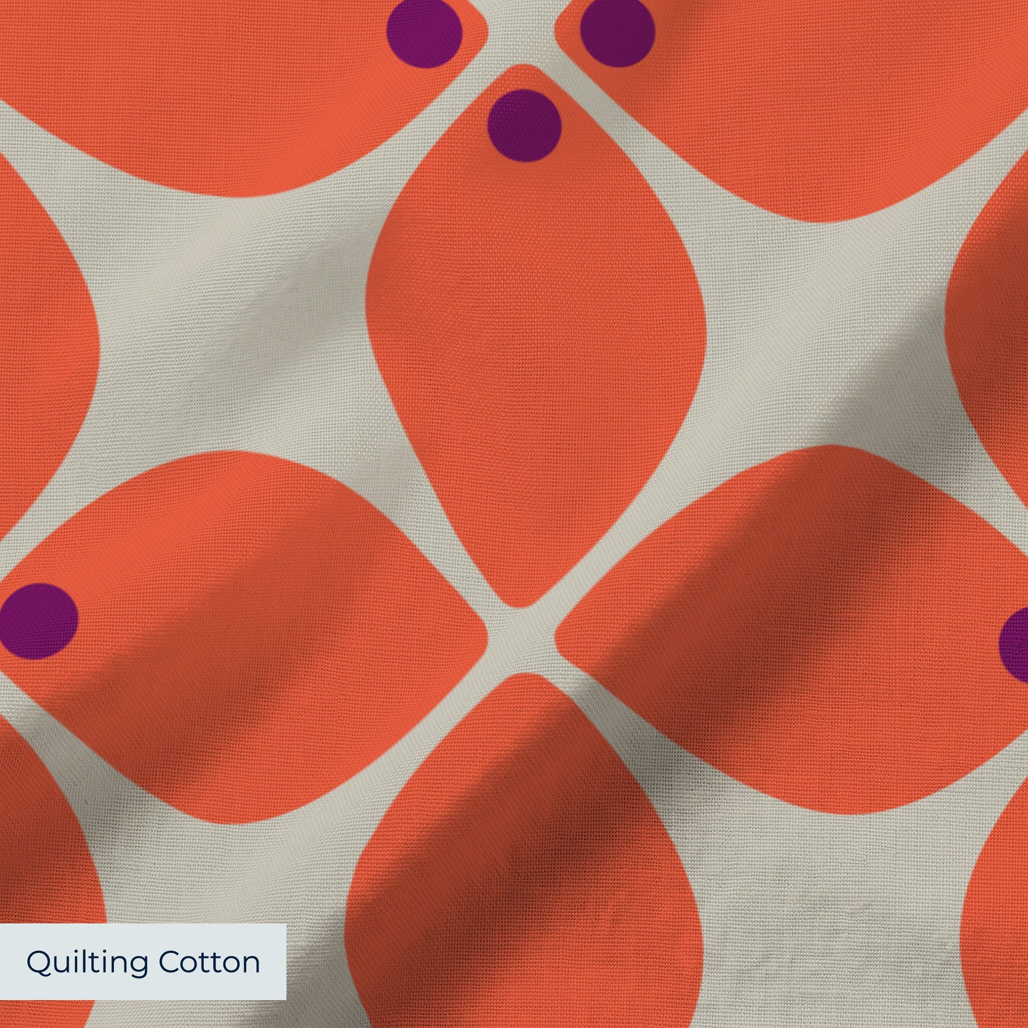 Square Mod in Fire — square mod print, in scorched coral red on oatmeal