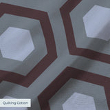 Hexacore in Dusk — hexacore print, in slate violet and charcoal lifted by a dusty cornflower blue