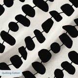 Atomic Stack in Ivory — atomic stack print, in black forms on a bright ivory ground, the reverse of the Ebony colorway