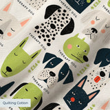 Good Dogs Club in Avocado — good dogs club print, in cream and black dogs with avocado green accents on a soft cream ground, small scale