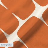 Atomic Bricks in Persimmon — atomic bricks print, in burnt persimmon and terracotta with a bone grid