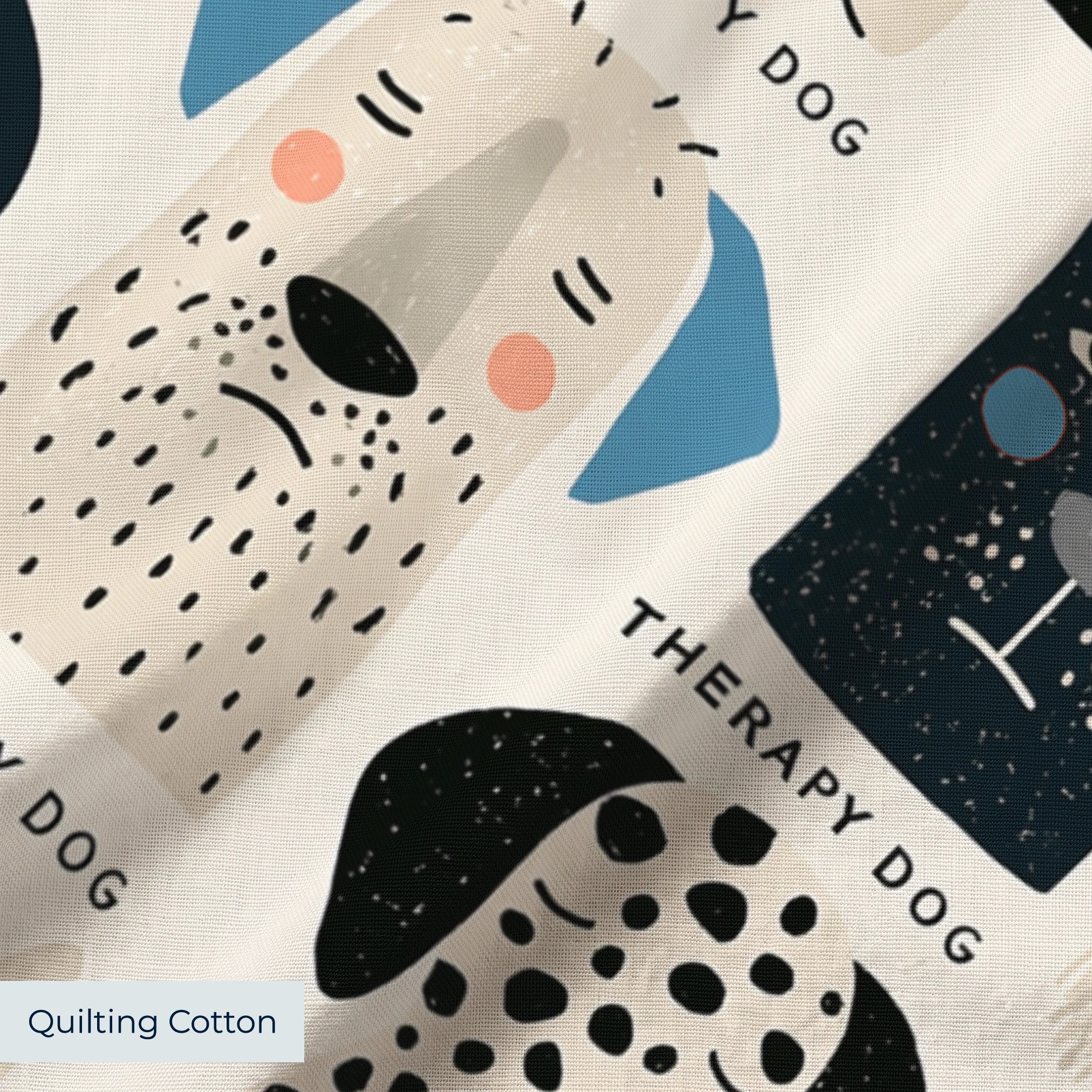 Good Dogs Club in Slate — good dogs club print, in cream and black dogs with slate blue accents on a soft cream ground