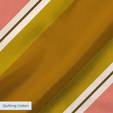 Offset Stripes in Mustard — offset stripes print, in mustard gold and rust with a dusty pink edge