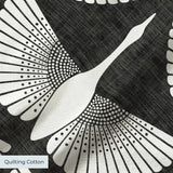 Egret of Joy in Ivory — egret of joy print, in charcoal and black on warm ivory