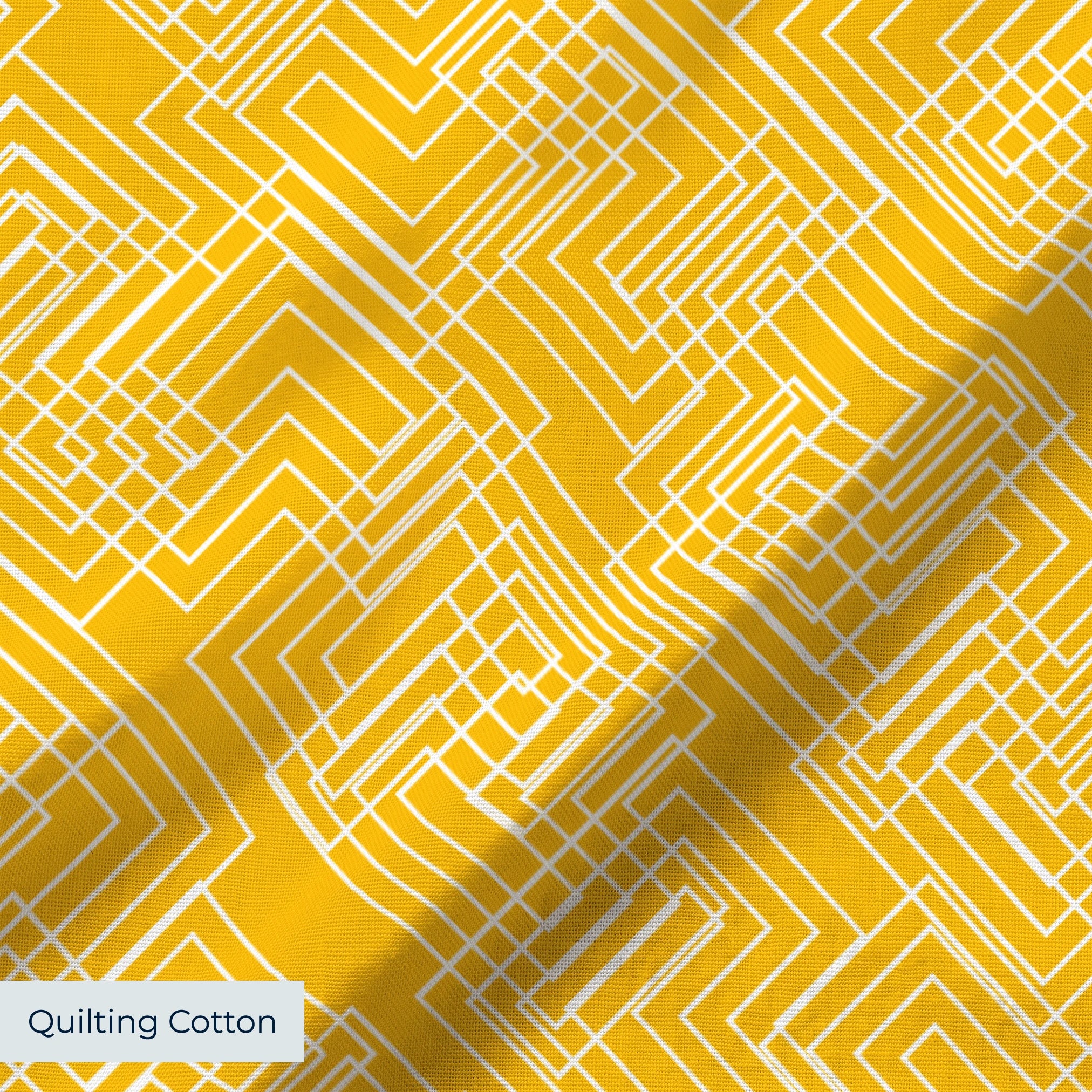 Interlock in Saffron — interlock print, in warm saffron gold