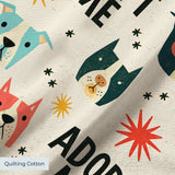 Retro Rescue Dogs — retro rescue dogs print, in teal, cream and red on a soft cream ground