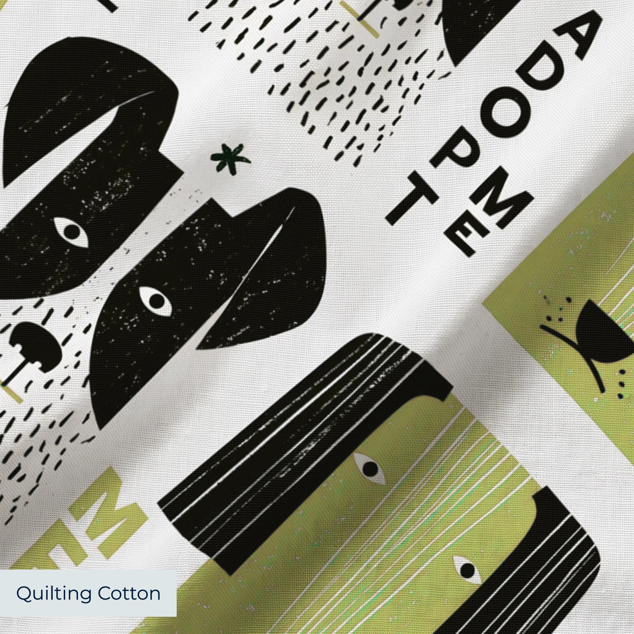 Adopt Me Mid Mod Dog in Avocado — adopt me mid mod dog print, in avocado green, black and cream on a warm bone ground