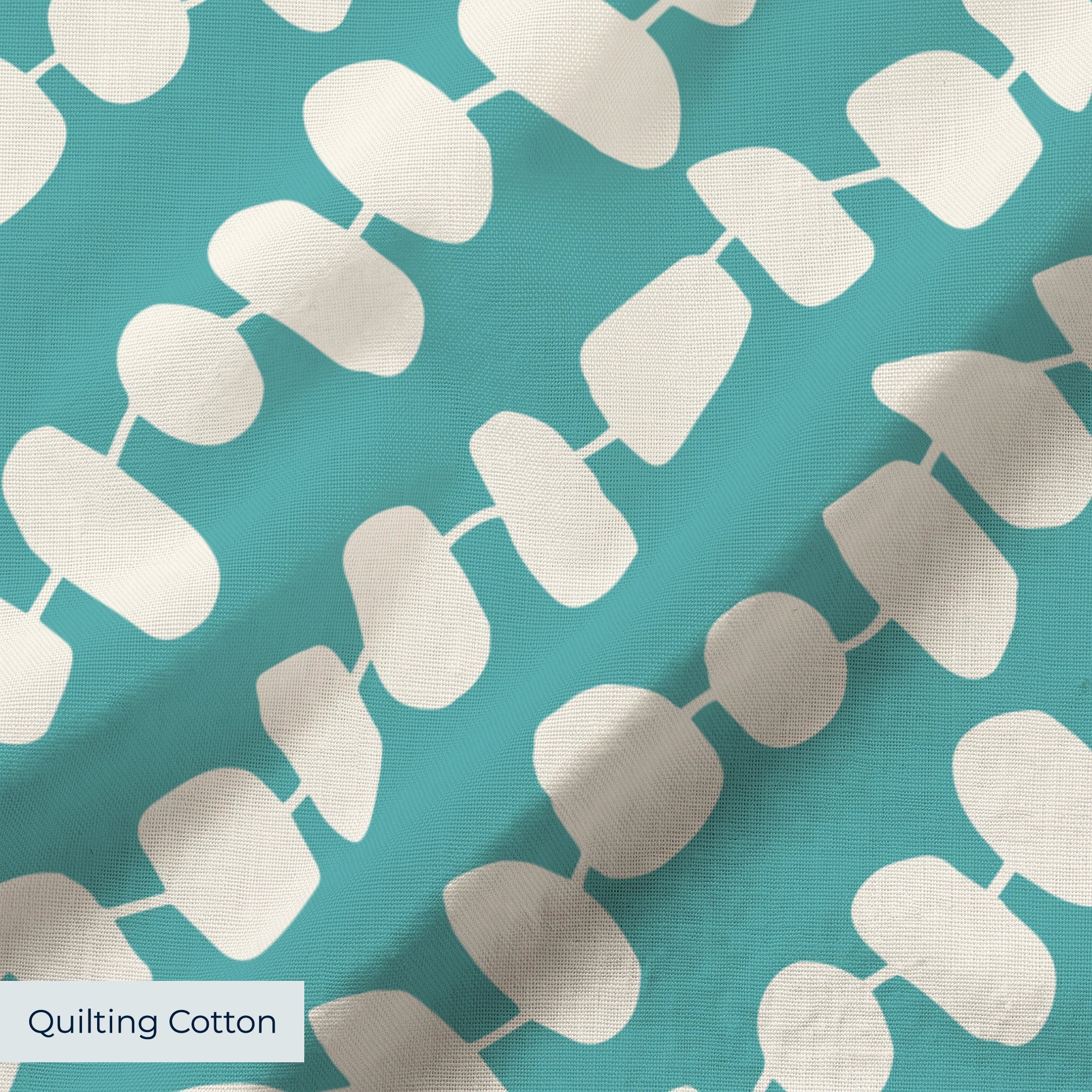 Atomic Stack in Lagoon — atomic stack print, in white forms on a clear lagoon teal ground