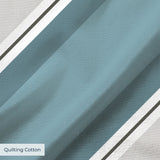 Vertical stripes in gray, dark charcoal, teal, light blue-gray, and white forming a geometric patter