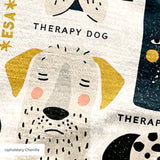 Good Dogs Club in Gold — good dogs club print, in cream and black dogs with golden mustard accents on a soft cream ground
