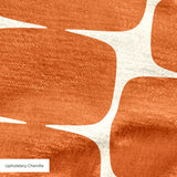Atomic Bricks in Persimmon — atomic bricks print, in burnt persimmon and terracotta with a bone grid