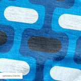 Mod Waves in La Jolla — mod waves print, in vivid cobalt blue pods on a deep navy ground