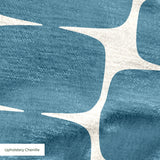 Atomic Bricks in Slate — atomic bricks print, in dusty slate blue with a bone grid