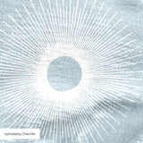 Retro Sunburst in Slate — retro sunburst print, in cool slate grey and blue with a silvery center