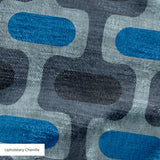 Mod Waves in Pacific Heights — mod waves print, in bright cobalt pods on a slate blue ground