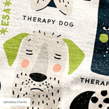 Good Dogs Club in Avocado — good dogs club print, in cream and black dogs with avocado green accents on a soft cream ground