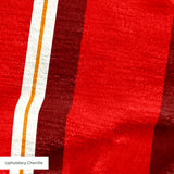 Offset Stripes in Firecracker — offset stripes print, in bright red and crimson separated by crisp white on charcoal