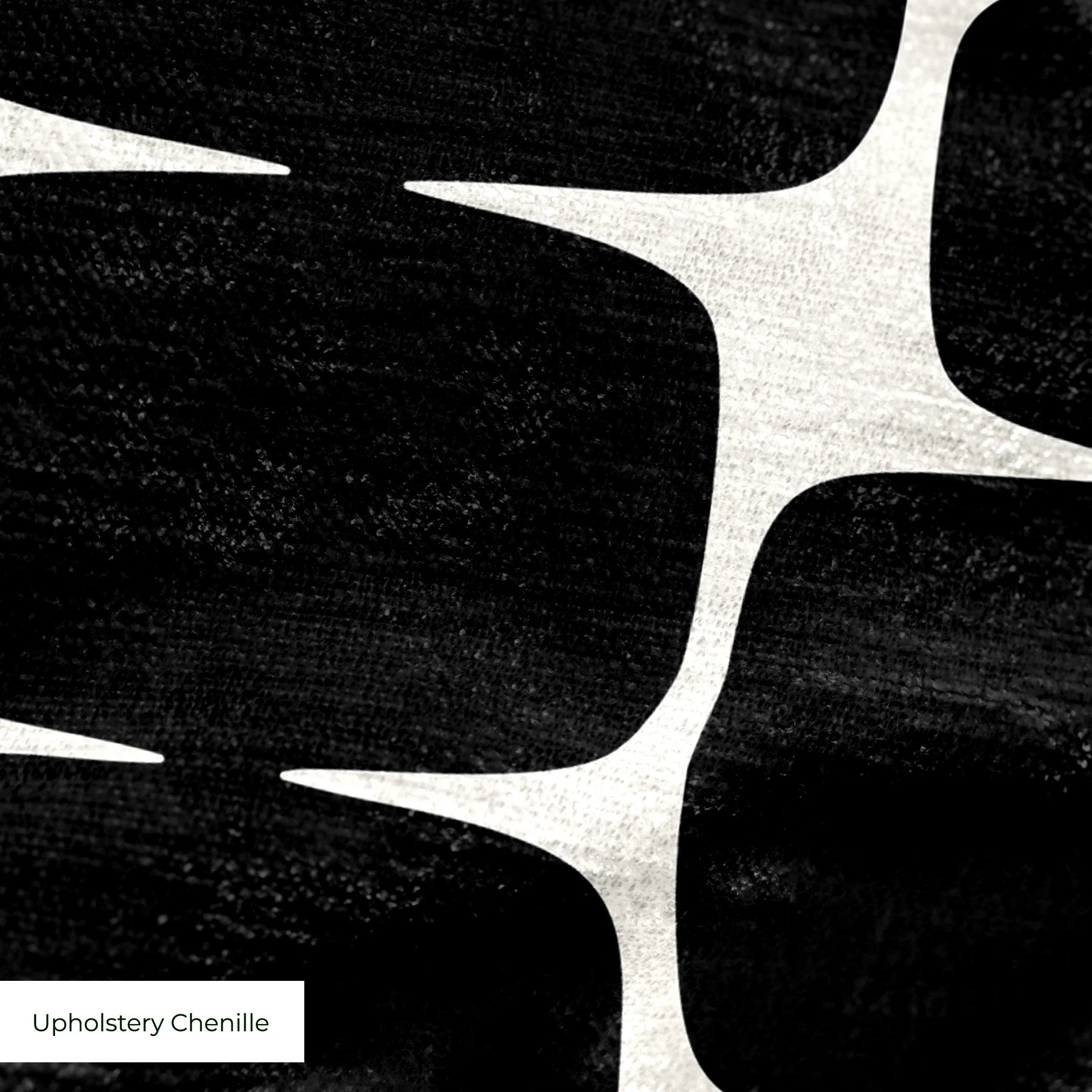 Atomic Bricks in Onyx — atomic bricks print, in dense onyx black with a white grid