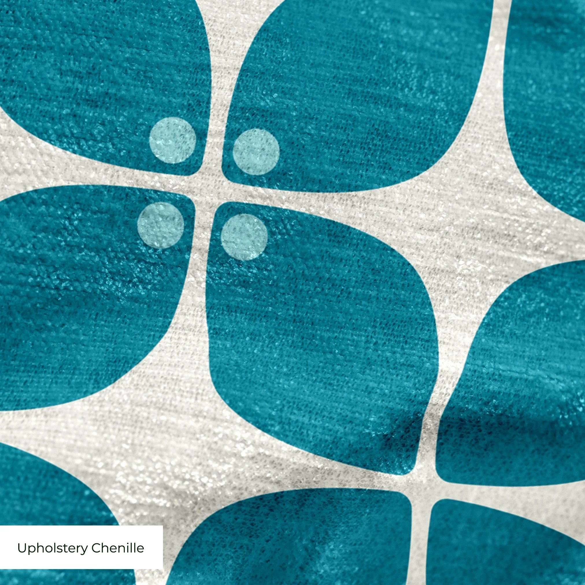 Square Mod in Pacific — square mod print, in saturated petrol teal on bone