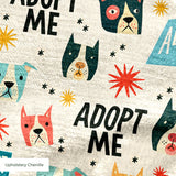 Retro Rescue Dogs — retro rescue dogs print, in teal, cream and red on a soft cream ground, small scale