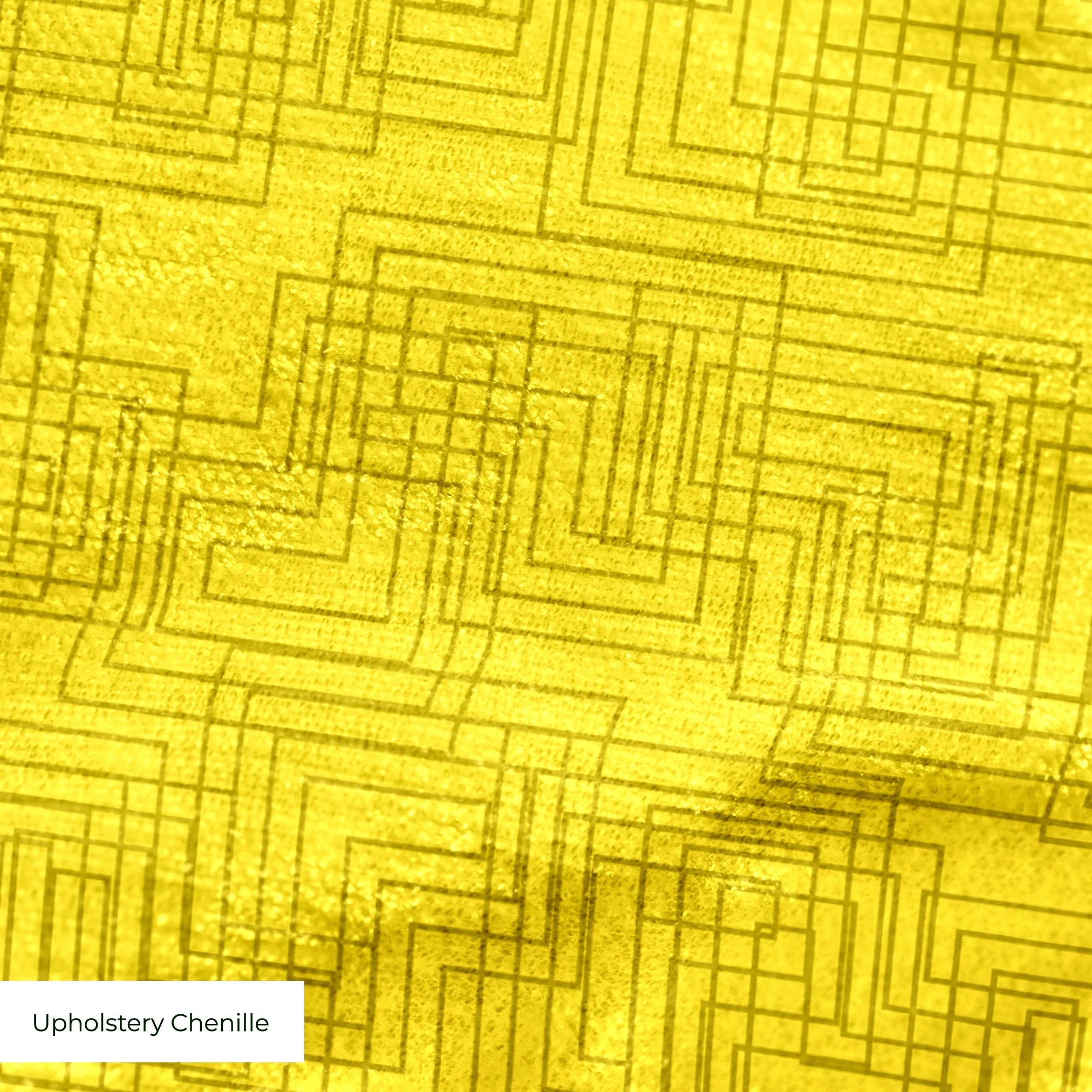 Interlock in Mustard — interlock print, in saturated mustard yellow