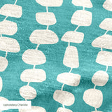Atomic Stack in Lagoon — atomic stack print, in white forms on a clear lagoon teal ground