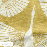 Egret of Joy in Oro Domino — egret of joy print, in antique gold on bone, a lighter domino colorway