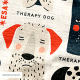 Good Dogs Club in Ruby — good dogs club print, in cream and black dogs with ruby red accents on a soft cream ground