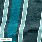 Mod Stripes in Pacific — mod stripes print, in deep petrol teal and pale blue on ivory