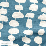 Atomic Stack in Slate — atomic stack print, in white forms on a dusty slate blue ground