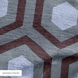 Hexacore in Dusk — hexacore print, in slate violet and charcoal lifted by a dusty cornflower blue