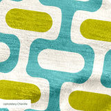 Mod Waves in Los Feliz — mod waves print, in chartreuse and gold pods on a turquoise ground