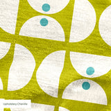 Geometric Martini Mod in Chartreuse — geometric martini mod print, in chartreuse and olive with cream capsules and a golden center