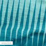 Parallax in Laguna — parallax print, in turquoise and teal shading to white