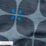 Square Mod in Midnight — square mod print, in deep indigo with a slate blue shadow, dark and moody